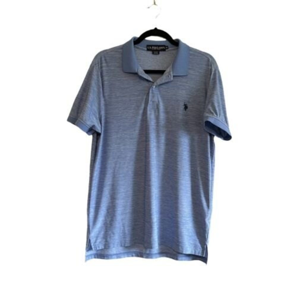 US Polo Assn Mens Medium Blue Short Sleeve Collard Polo Shirt